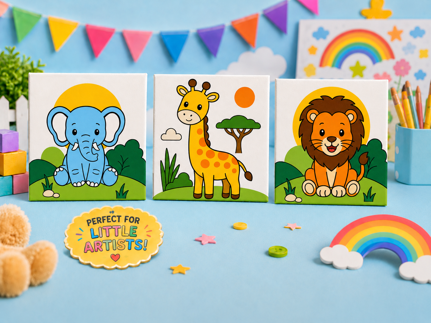 Animal Kingdom Art Adventure Paint-by-Number Kit- Set of 3