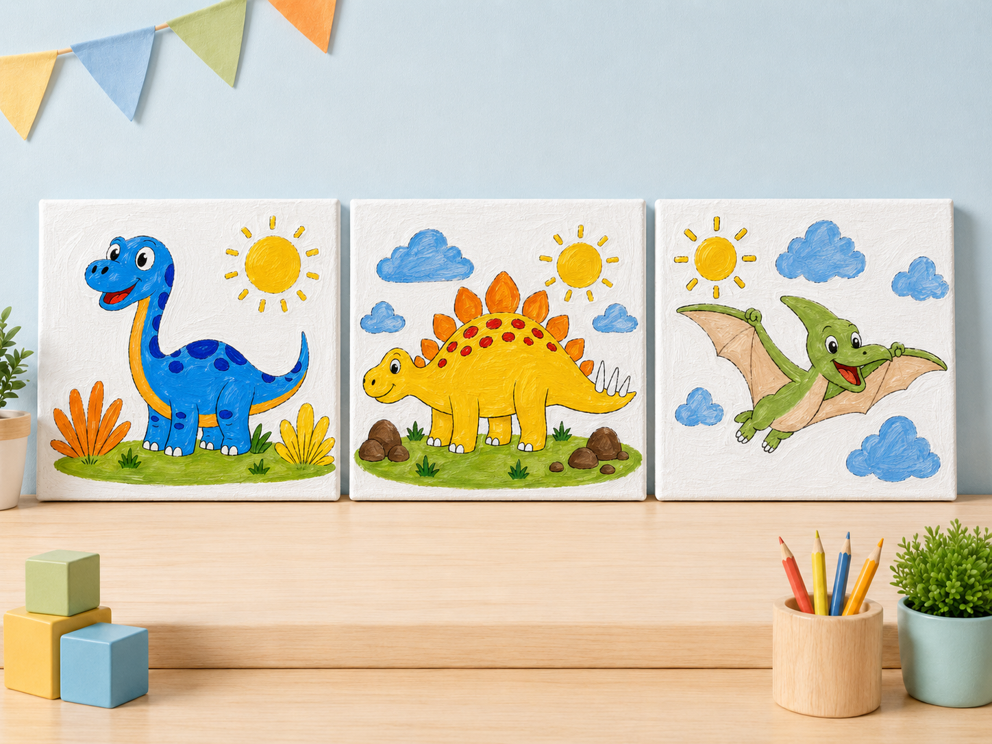 Dino Discovery Paint-by-Number Kit- Set of 3