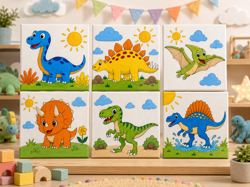 Ultimate Dino Paint-by-Number Mega Kit- Set of 6